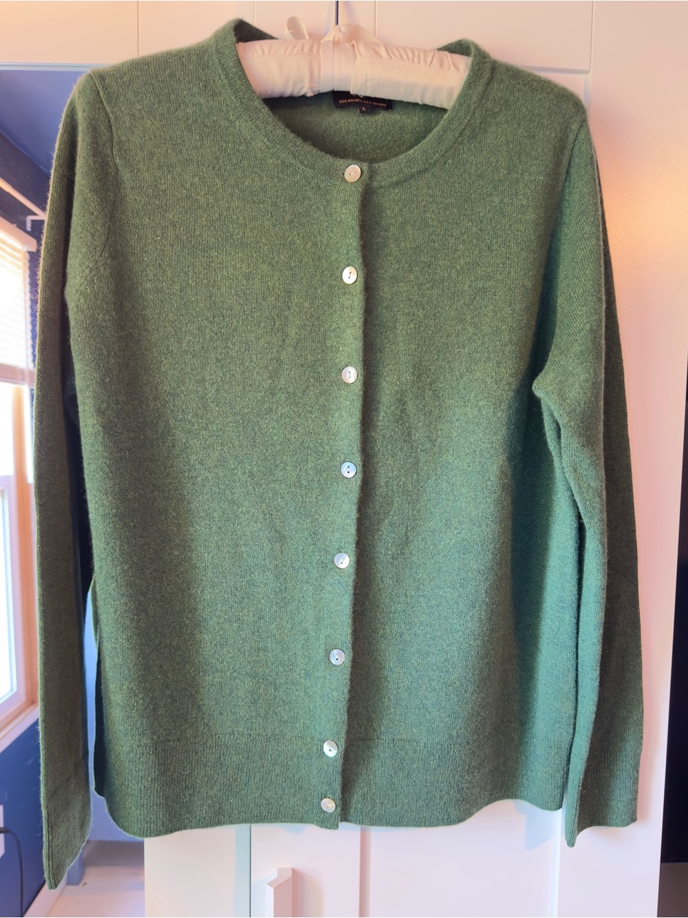 Quince Forest Green Cashmere Crewneck Button Cardigan NWOT